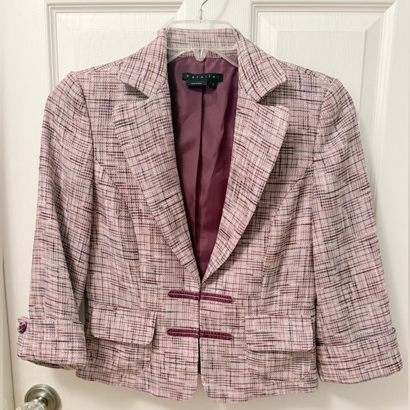 Parallel Elegant Pink Tweed Blazer Sz 4 EUC - Picture 1 of 10